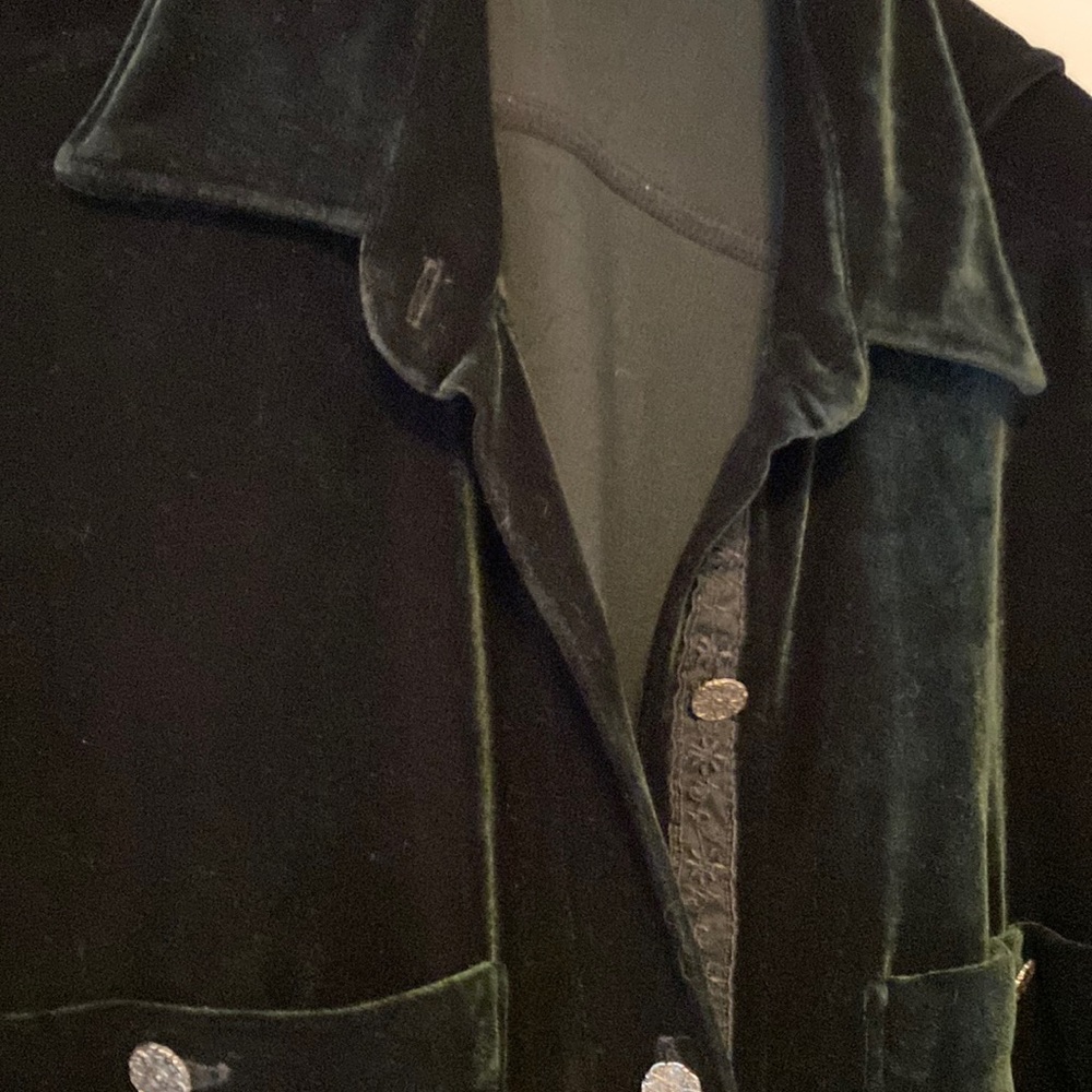 DEEP DARK FOREST GREEN VELVET TUNIC
